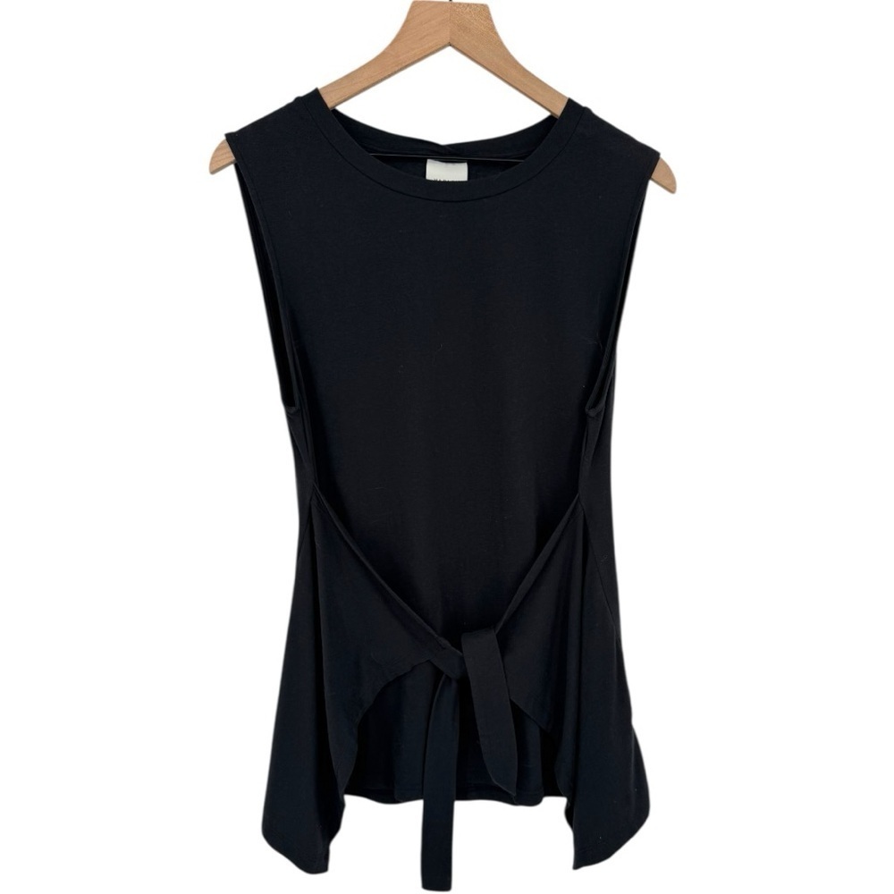 Varley Napa Tank Top Black Pima Cotton Tie Waist Size L - Picture 6 of 14